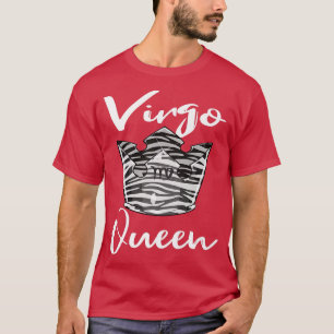 Virgo Queen Zodiac Sign With Zebra Print Pattern C T-Shirt