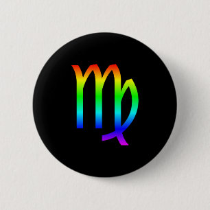 Virgo Rainbow 6 Cm Round Badge