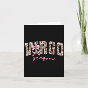 Virgo Season Coquette Bow Leopard Birthday Girl Card