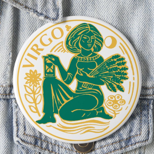 Virgo Sign of the Zodiac on a 10 Cm Round Badge (Creator Uploaded)