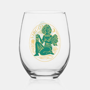 Virgo Sign of the Zodiac Stemless Wine Glass