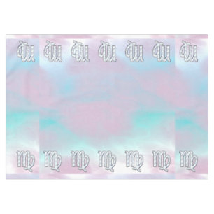 Virgo Sign on Pastels Mother of Pearl Style Print Tablecloth