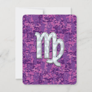 Virgo Sign on Pink Fuchsia Digital Camouflage