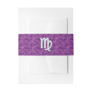 Virgo Sign on Pink Fuchsia Digital Camouflage Invitation Belly Band