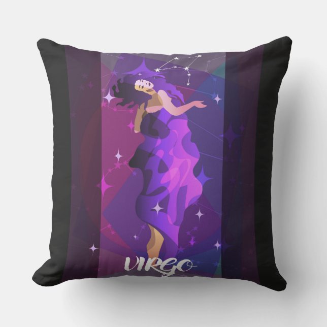 Virgo Sign Throw Pillow (Front)