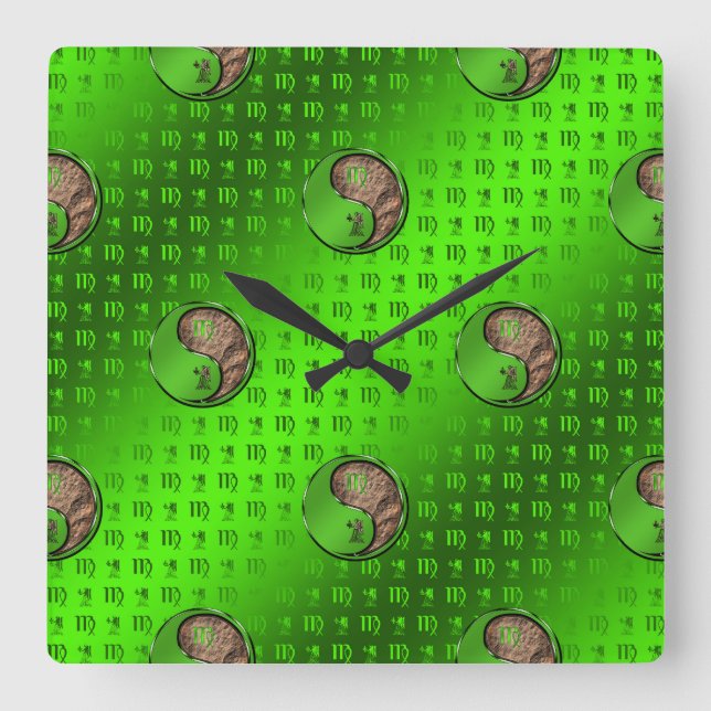 Virgo Square Wall Clock (Front)