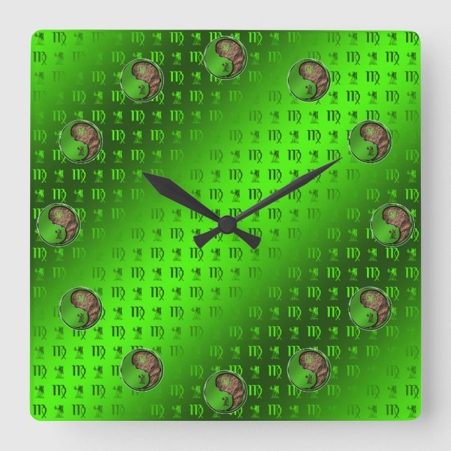 Virgo Square Wall Clock (Front)