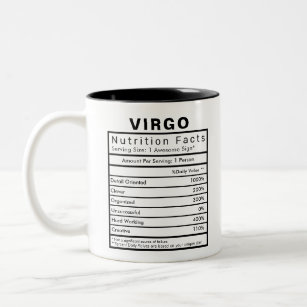 Virgo Star Sign Nutrition Facts Statistics Two-Tone Coffee Mug