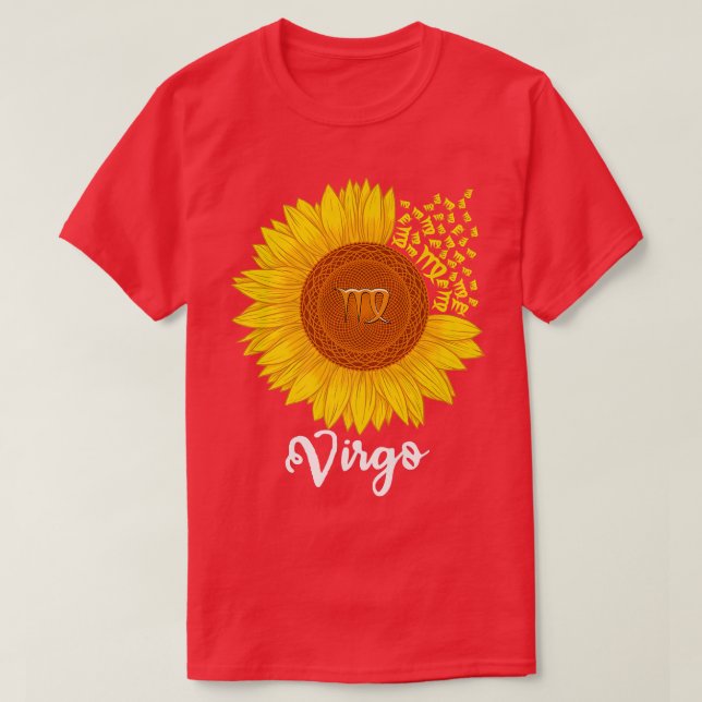 Virgo Sunflower Zodiac Sign Floral Astrology Women T-Shirt (Design Front)