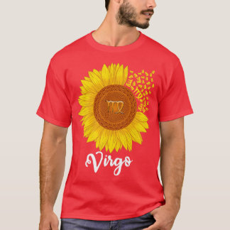 Virgo Sunflower Zodiac Sign Floral Astrology Women T-Shirt