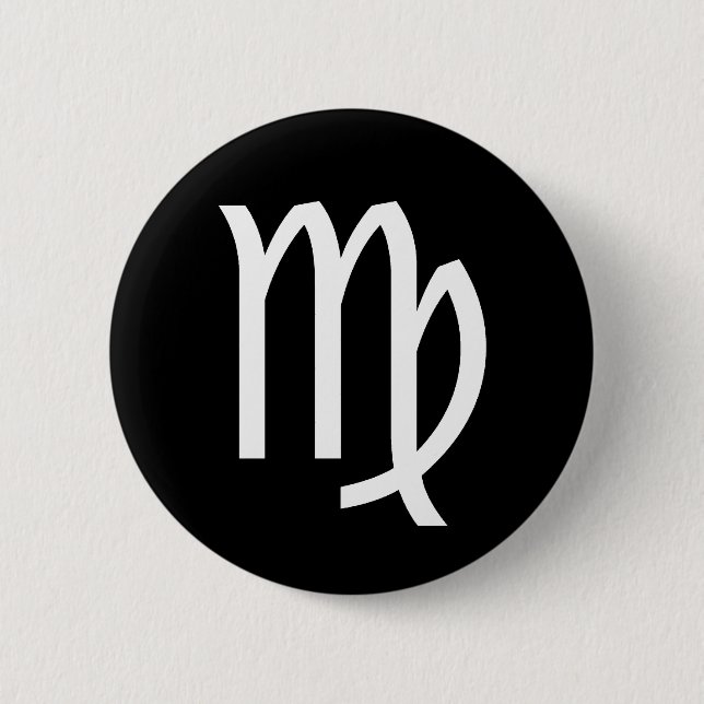 Virgo Symbol 6 Cm Round Badge (Front)