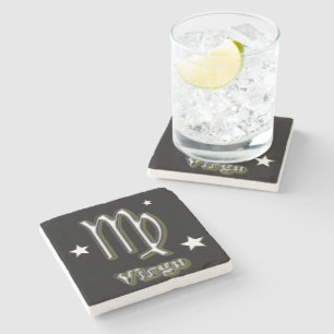 Virgo symbol stone coaster