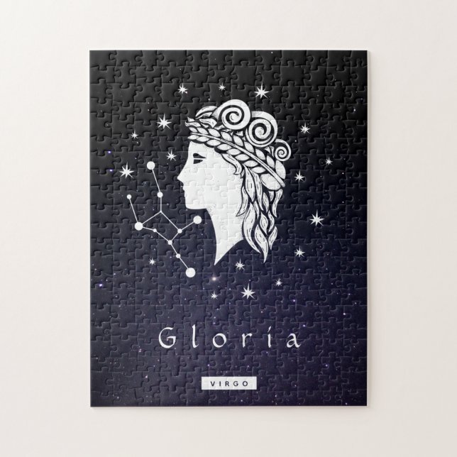 Virgo Symbol Zodiac Birthday Lunar Star Sign Name Jigsaw Puzzle (Vertical)