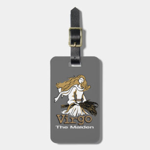 Virgo The Maiden grey horoscope id luggage tag