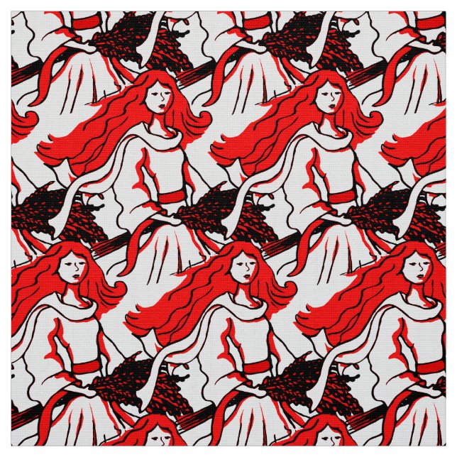 Virgo the Maiden zodiac art pattern fabric (Swatch)