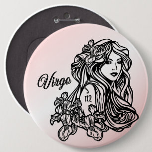 Virgo The Virgin Zodiac 6 Cm Round Badge