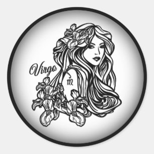 Virgo The Virgin Zodiac Classic Round Sticker