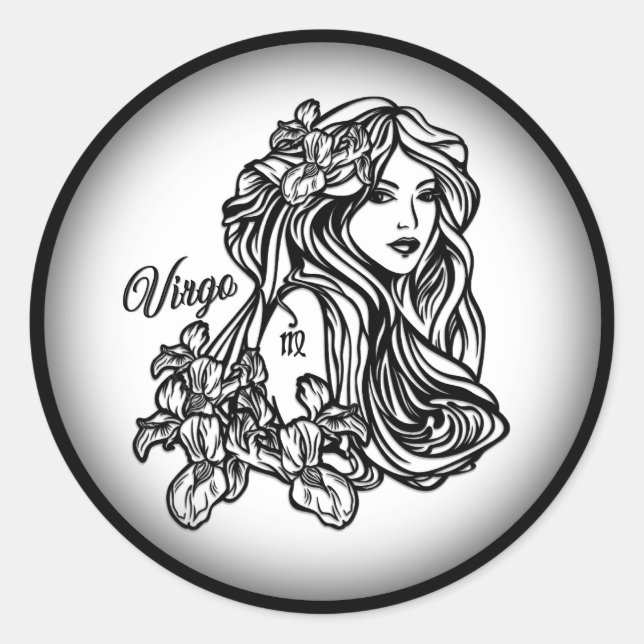 Virgo The Virgin Zodiac Classic Round Sticker (Front)