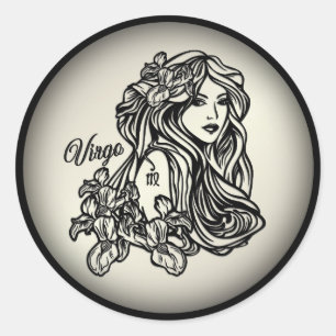 Virgo The Virgin Zodiac Classic Round Sticker