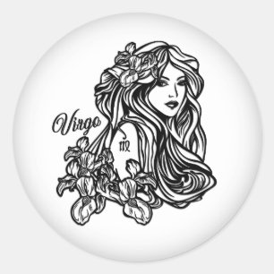 Virgo The Virgin Zodiac Classic Round Sticker