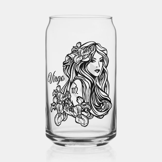 Virgo The Virgin Zodiac Glass (Front)