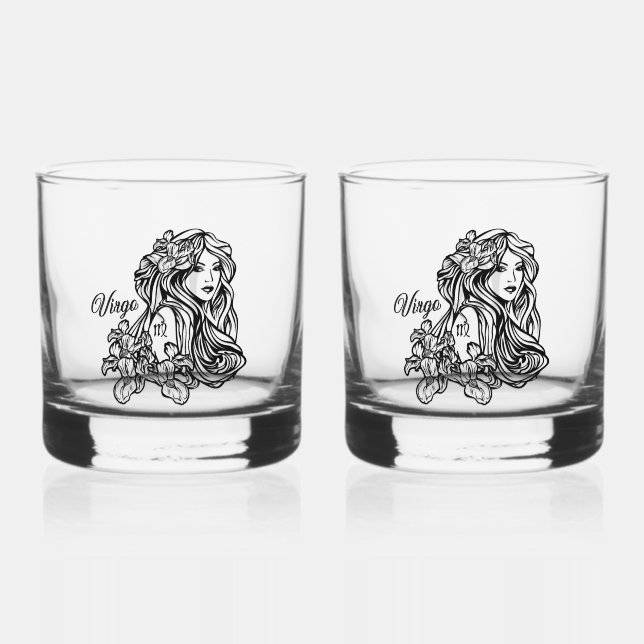Virgo The Virgin Zodiac Glass (Front)