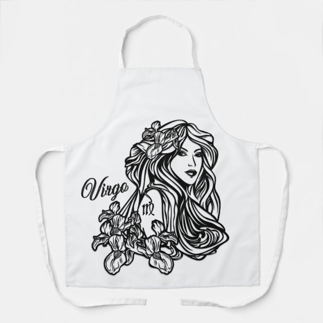 Virgo The Virgin Zodiac Glass Apron (Front)