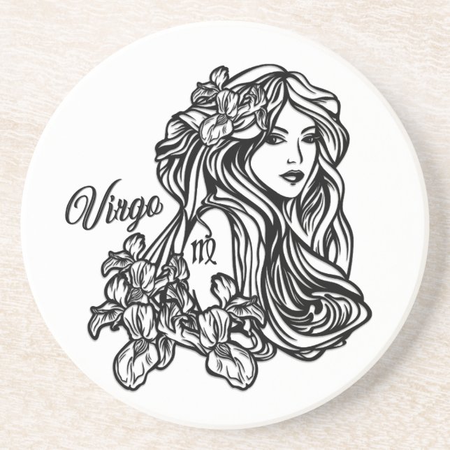 Virgo The Virgin Zodiac Glass Coaster (Front)