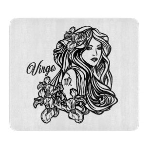 Virgo The Virgin Zodiac Glass Cutting Board