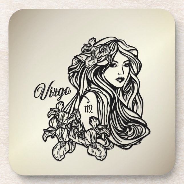 Virgo The Virgin Zodiac Golden Coaster (Front)