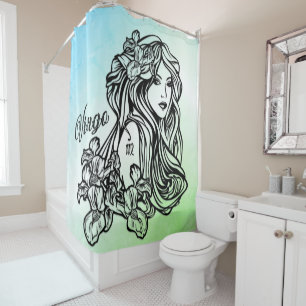 Virgo The Virgin Zodiac Green Shower Curtain