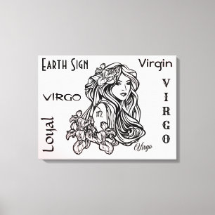 Virgo The Virgin Zodiac Pink Canvas Print