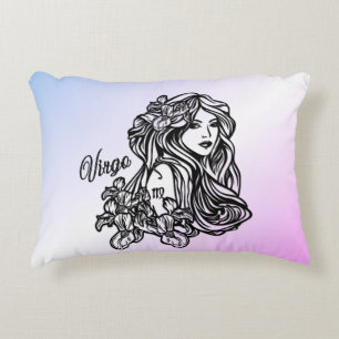 Virgo The Virgin Zodiac Purple Decorative Cushion