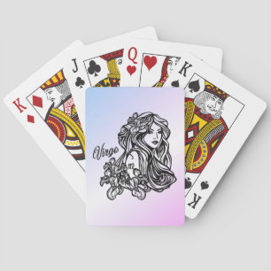Virgo The Virgin Zodiac Purple Playing Cards