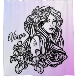 Virgo The Virgin Zodiac Purple Shower Curtain