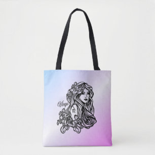 Virgo The Virgin Zodiac Purple Tote Bag
