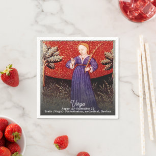 Virgo the Virgin Zodiac Sign Birthday Party Napkin
