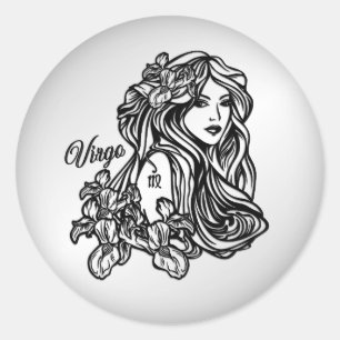Virgo The Virgin Zodiac Silver Classic Round Sticker