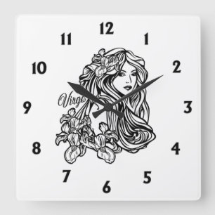 Virgo The Virgin Zodiac Square Wall Clock