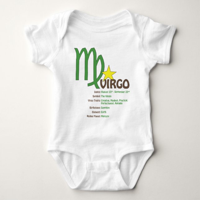 Virgo Traits Baby Baby Bodysuit (Front)