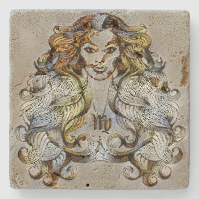 Virgo Venice Stone Coaster (Front)