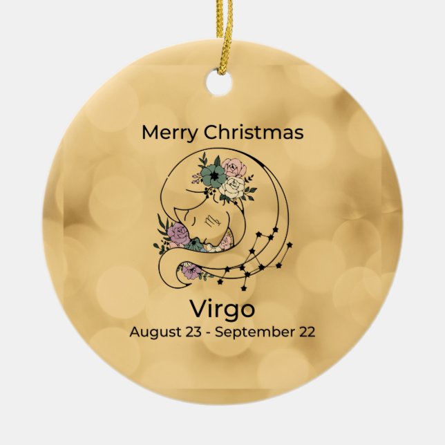 Virgo Vintage Inspired Christmas Ornament (Front)