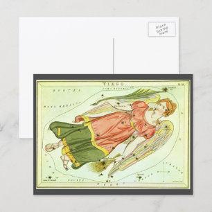 Virgo Virgin Vintage Constellation Urania's Mirror Postcard