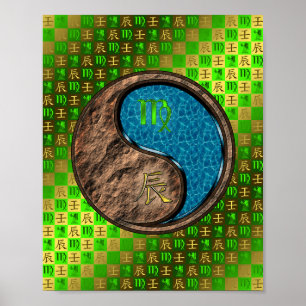 Virgo & Water Dragon Poster