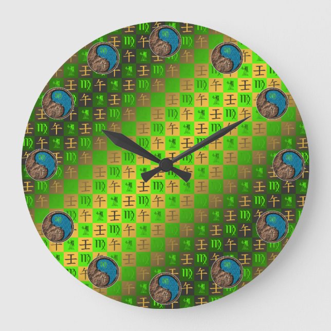 Virgo & Water Horse Large Clock (Front)