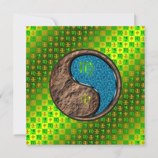 Virgo & Water Monkey Card (Front)