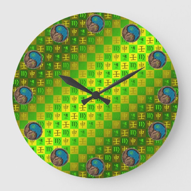Virgo & Water Monkey Large Clock (Front)