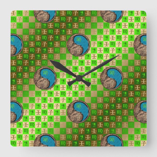 Virgo & Water Rat Wall Clock (Front)