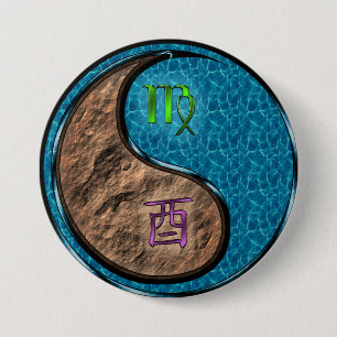 Virgo & Water Rooster 7.5 Cm Round Badge