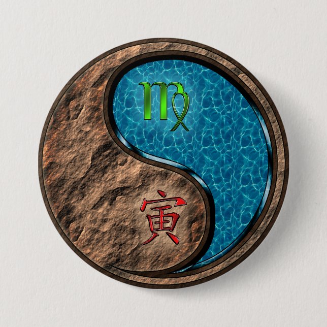 Virgo & Water Tiger 7.5 Cm Round Badge (Front)